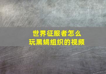 世界征服者怎么玩黑蝎组织的视频