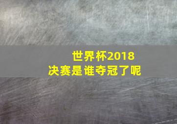 世界杯2018决赛是谁夺冠了呢