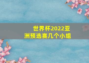 世界杯2022亚洲预选赛几个小组