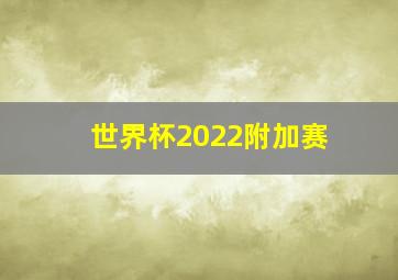 世界杯2022附加赛