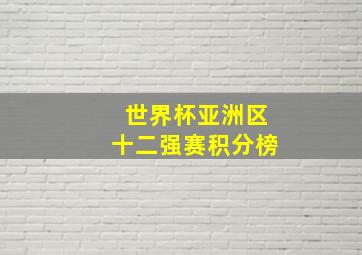 世界杯亚洲区十二强赛积分榜