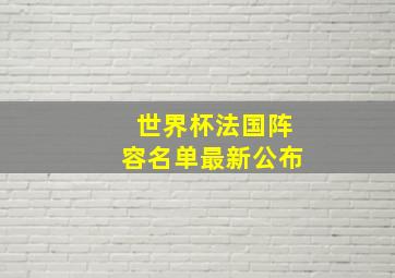 世界杯法国阵容名单最新公布