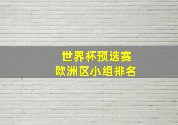 世界杯预选赛欧洲区小组排名