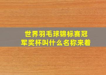 世界羽毛球锦标赛冠军奖杯叫什么名称来着