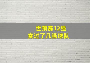 世预赛12强赛过了几强球队