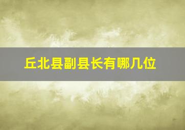 丘北县副县长有哪几位