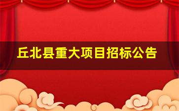 丘北县重大项目招标公告