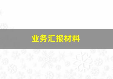 业务汇报材料