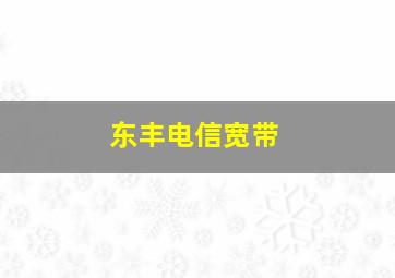 东丰电信宽带