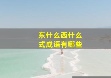 东什么西什么式成语有哪些