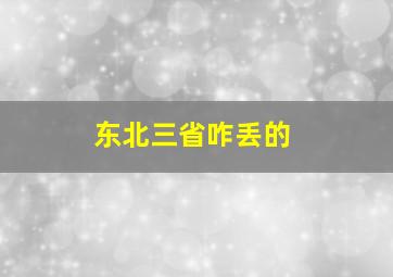 东北三省咋丢的