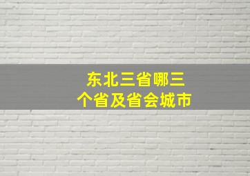 东北三省哪三个省及省会城市