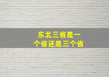 东北三省是一个省还是三个省