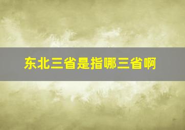 东北三省是指哪三省啊