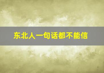 东北人一句话都不能信