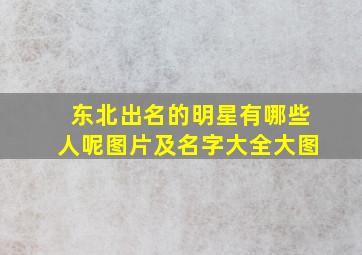 东北出名的明星有哪些人呢图片及名字大全大图