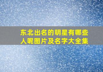 东北出名的明星有哪些人呢图片及名字大全集