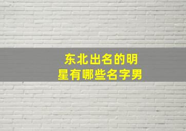 东北出名的明星有哪些名字男