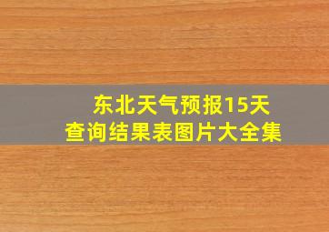 东北天气预报15天查询结果表图片大全集