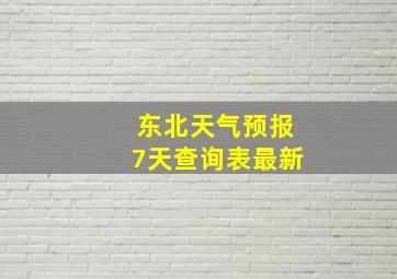 东北天气预报7天查询表最新