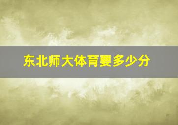 东北师大体育要多少分