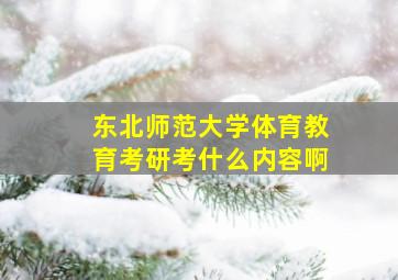 东北师范大学体育教育考研考什么内容啊