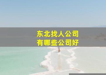 东北找人公司有哪些公司好