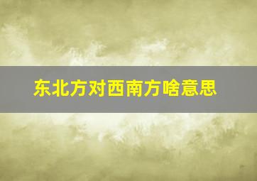 东北方对西南方啥意思