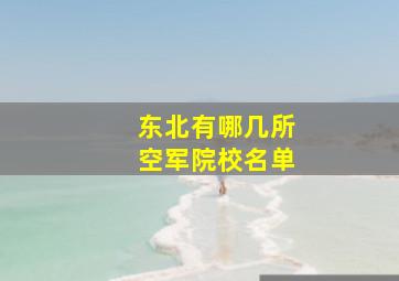 东北有哪几所空军院校名单