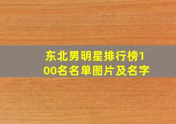 东北男明星排行榜100名名单图片及名字