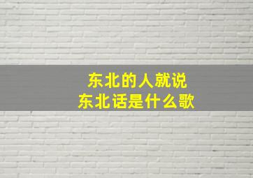 东北的人就说东北话是什么歌