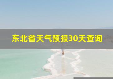 东北省天气预报30天查询