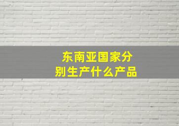 东南亚国家分别生产什么产品