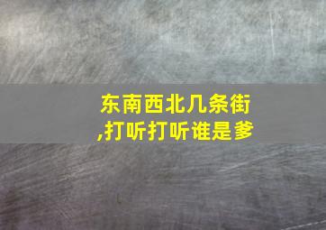 东南西北几条街,打听打听谁是爹