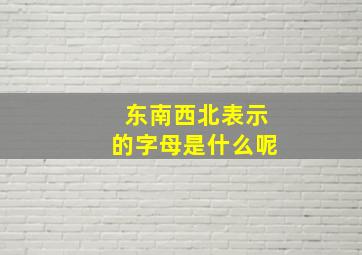 东南西北表示的字母是什么呢