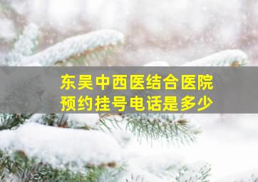 东吴中西医结合医院预约挂号电话是多少