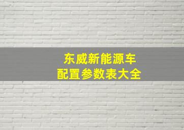 东威新能源车配置参数表大全