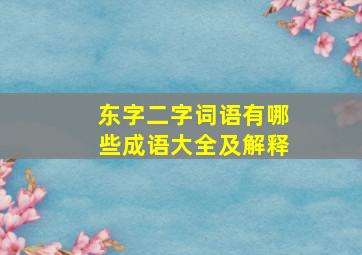 东字二字词语有哪些成语大全及解释