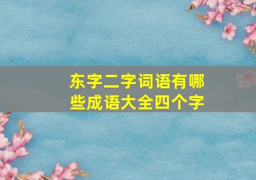 东字二字词语有哪些成语大全四个字