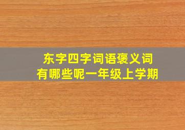 东字四字词语褒义词有哪些呢一年级上学期