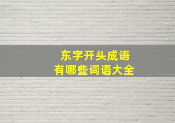 东字开头成语有哪些词语大全