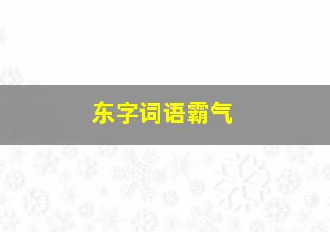 东字词语霸气