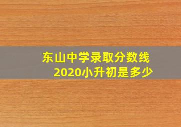 东山中学录取分数线2020小升初是多少