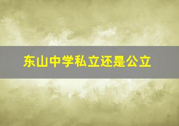 东山中学私立还是公立