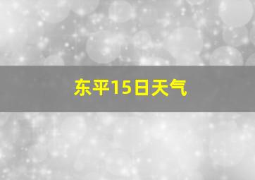 东平15日天气