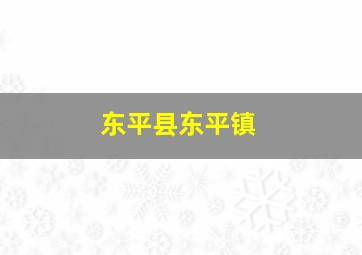 东平县东平镇