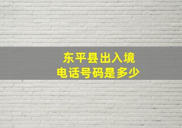 东平县出入境电话号码是多少