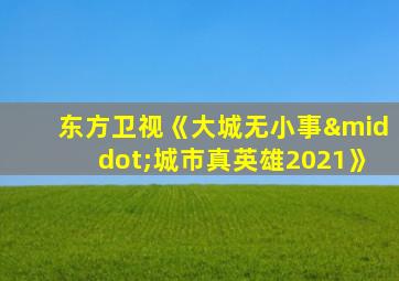 东方卫视《大城无小事·城市真英雄2021》