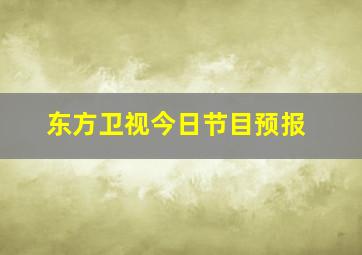 东方卫视今日节目预报