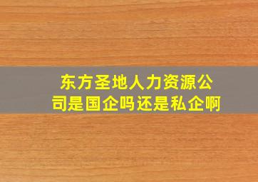 东方圣地人力资源公司是国企吗还是私企啊